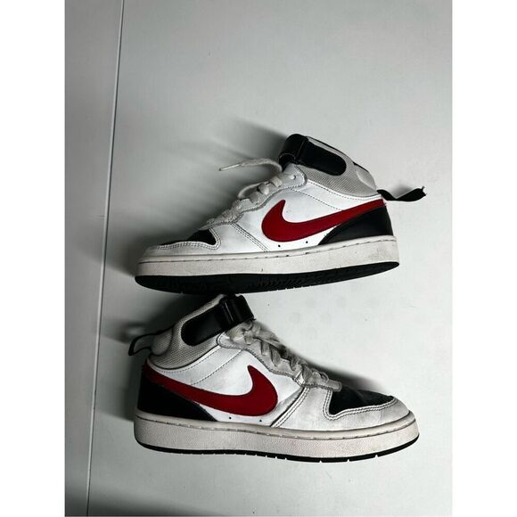 Nike Court Borough Mid 2 GS 'White Black University Red Size 5,5Y - Picture 6 of 8